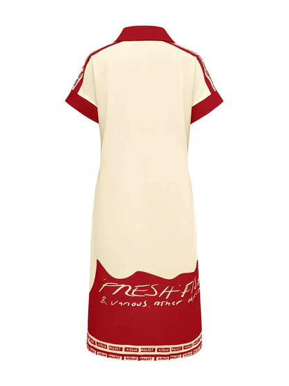 Printed Button Down Shirt Dress - VILLA FASHION