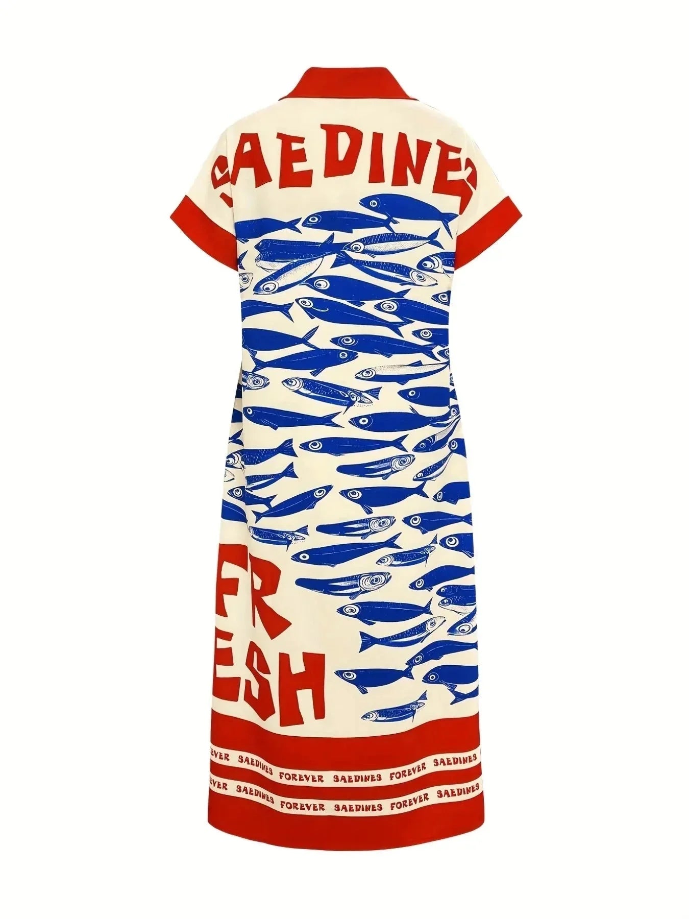 Printed Button Down Shirt Dress - VILLA FASHION