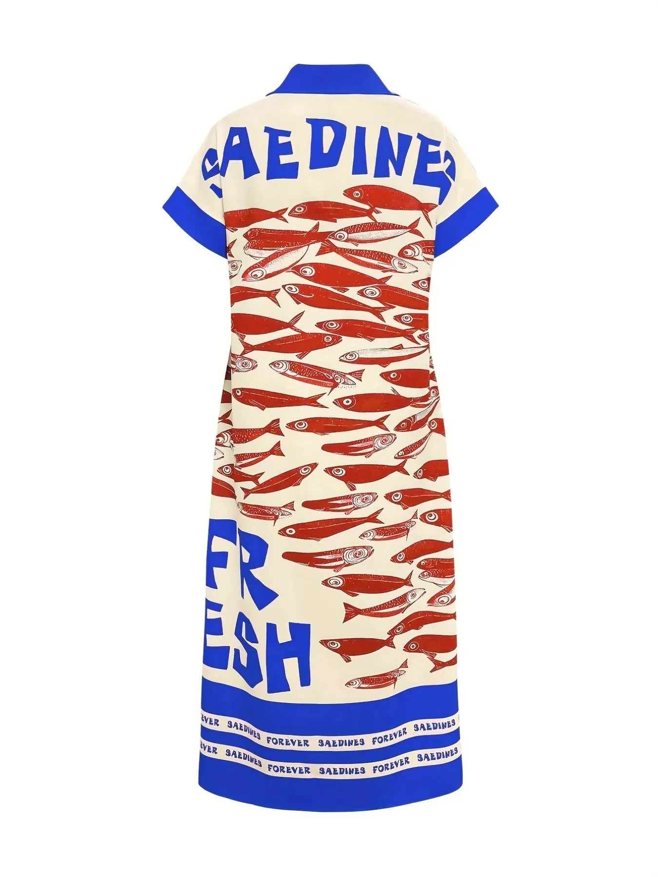 Printed Button Down Shirt Dress - VILLA FASHION