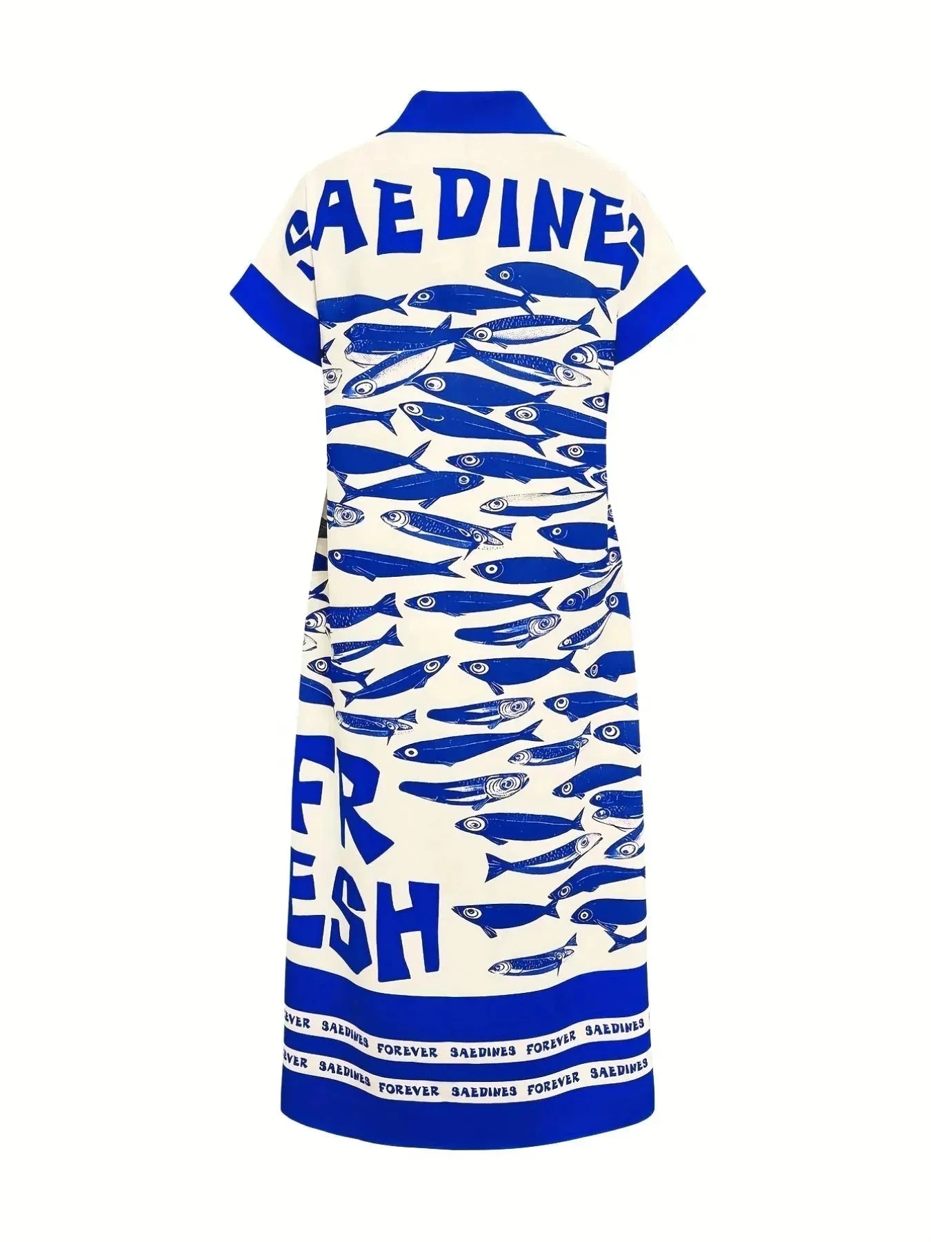 Printed Button Down Shirt Dress - VILLA FASHION