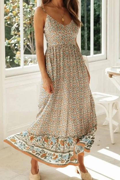 Printed Maxi Cami Dress - VILLA FASHION