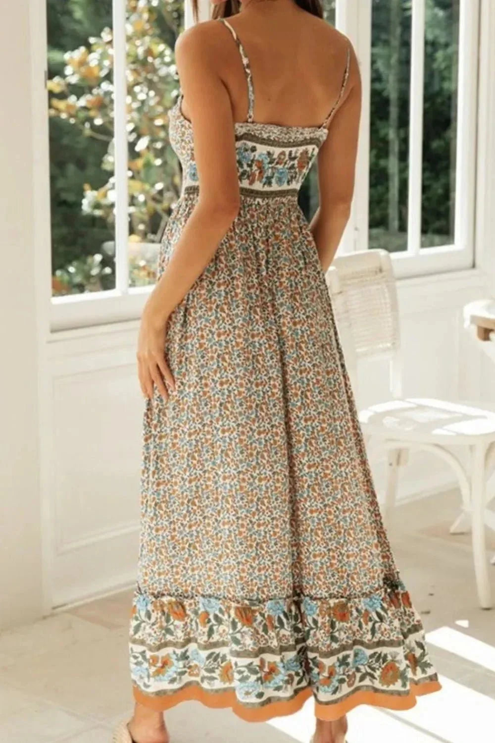 Printed Maxi Cami Dress - VILLA FASHION