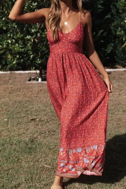 Printed Maxi Cami Dress - VILLA FASHION