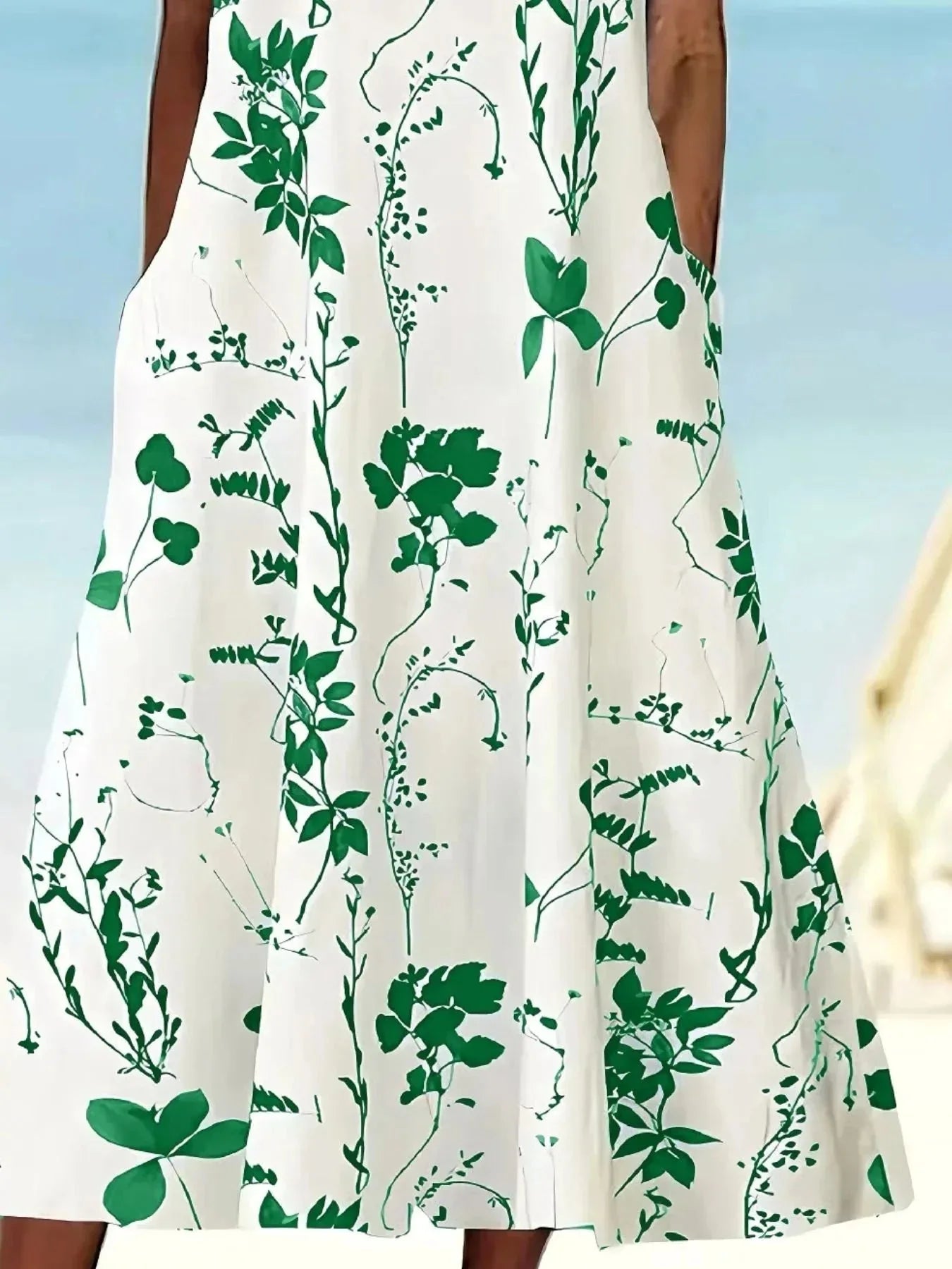Printed Sleeveless Summer Midi Dress - VILLA FASHION