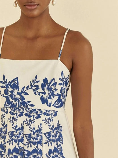 Printed Spaghetti Strap Maxi Dress - VILLA FASHION