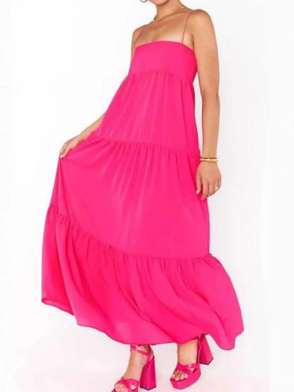 Printed Square Neck Cami Maxi Dress - VILLA FASHION