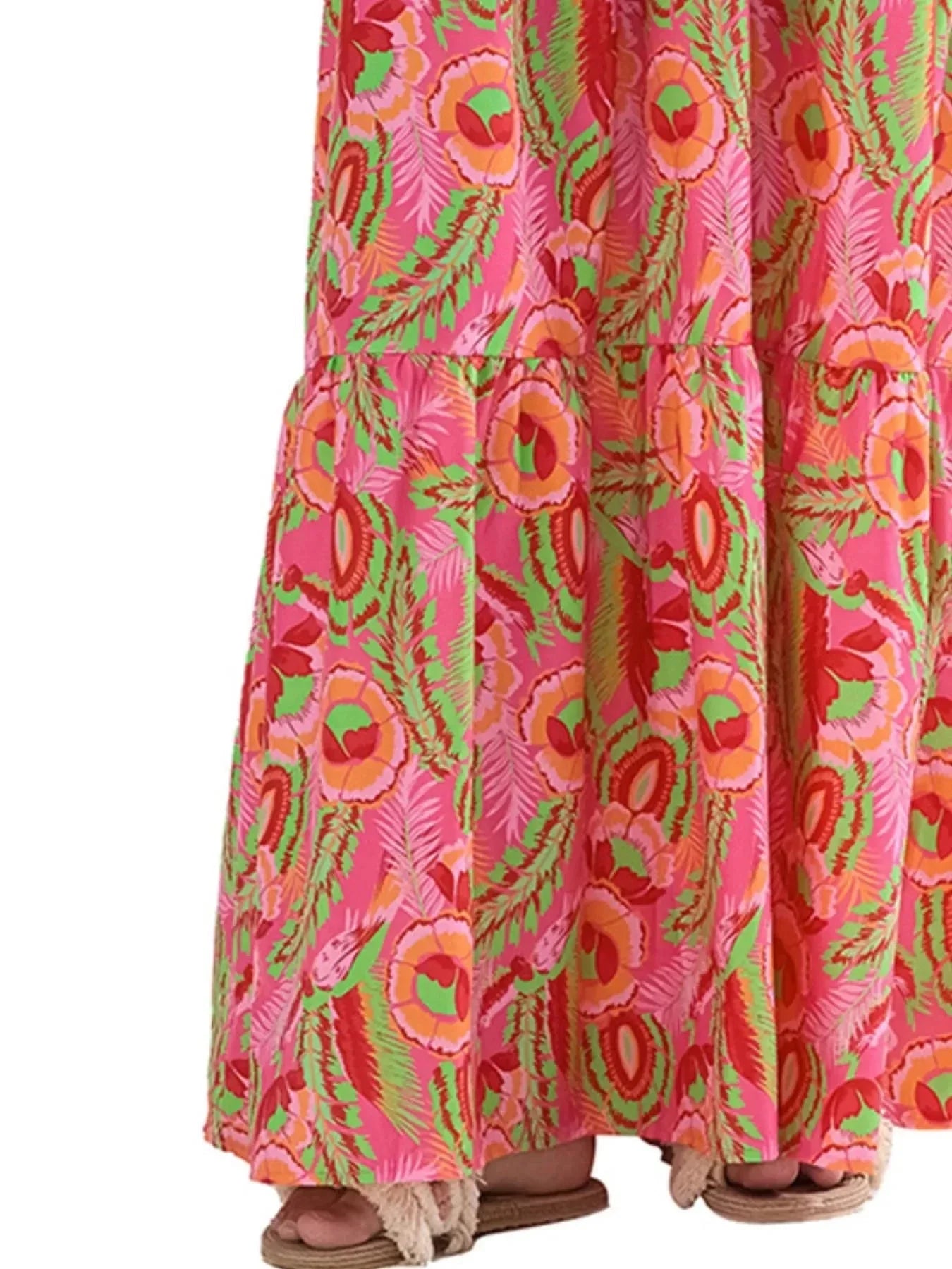 Printed Square Neck Cami Maxi Dress - VILLA FASHION