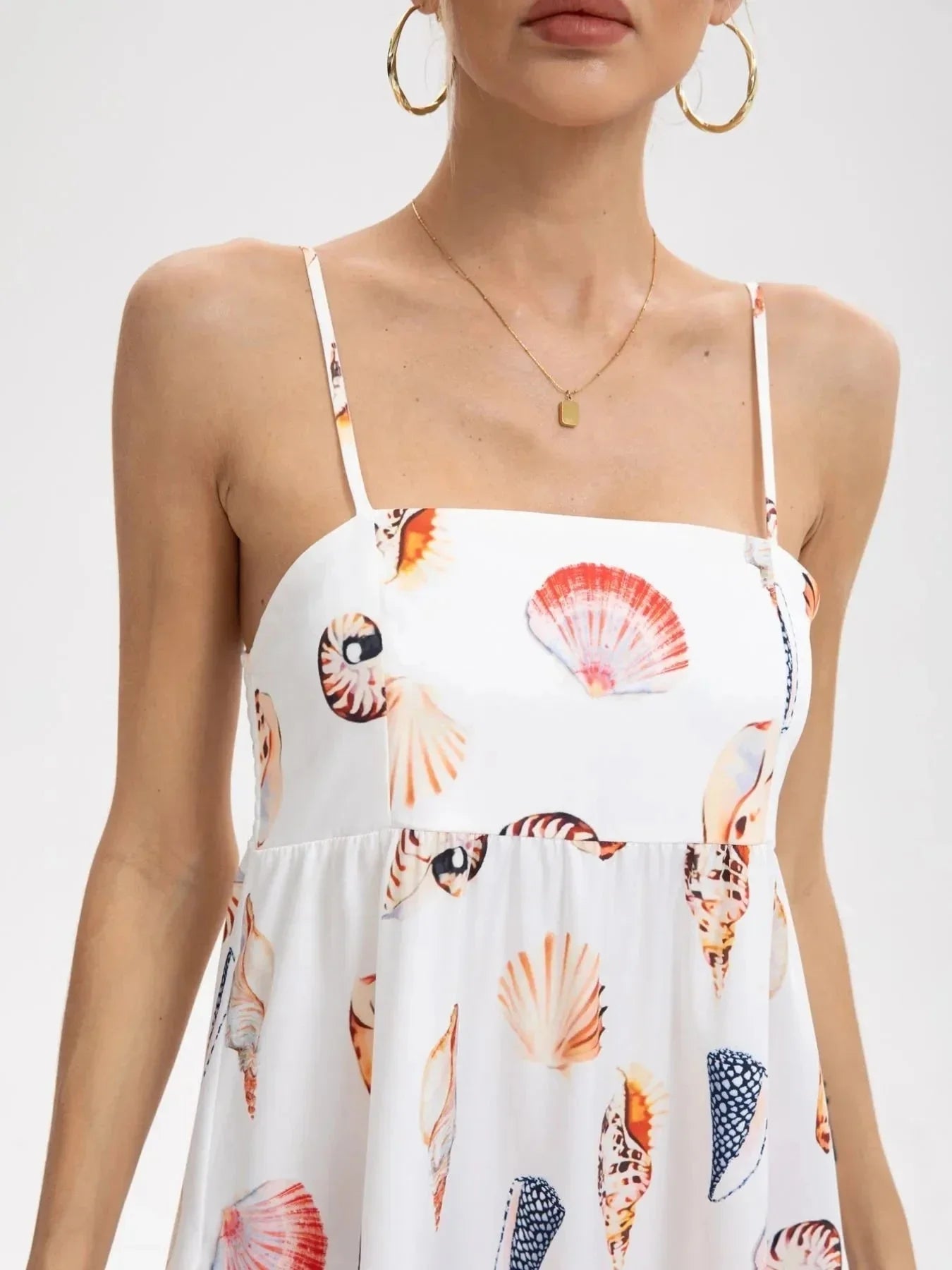 Printed Square Neck Cami Maxi Dress - VILLA FASHION