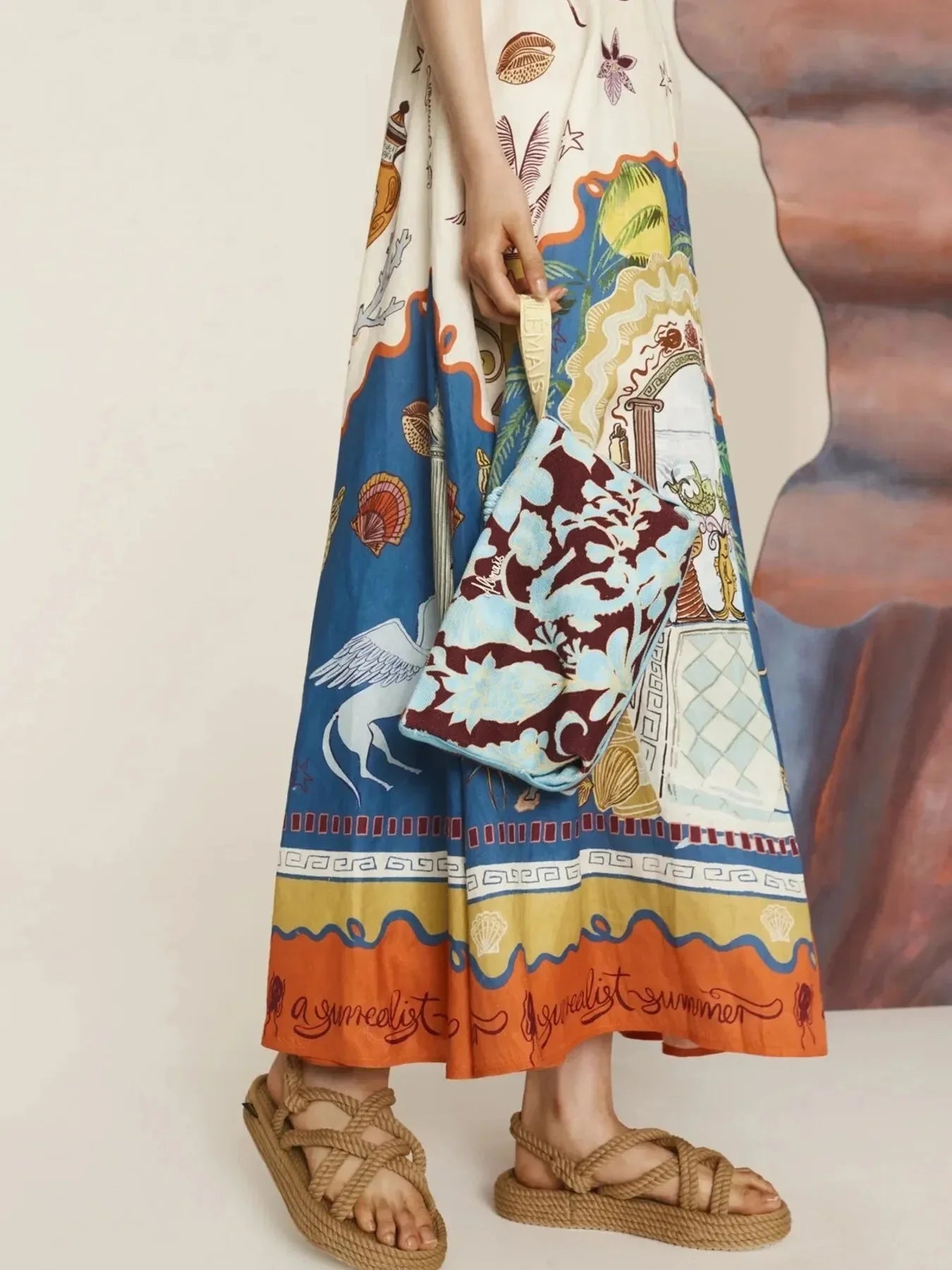 Printed Square Neck Maxi Cami Dress - VILLA FASHION