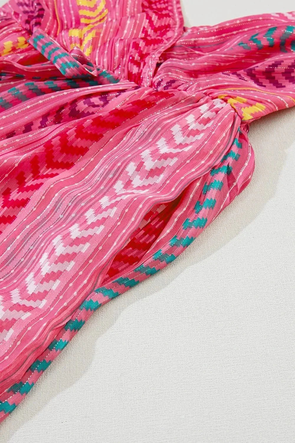 Printed Surplice Maxi Cami Dress - VILLA FASHION