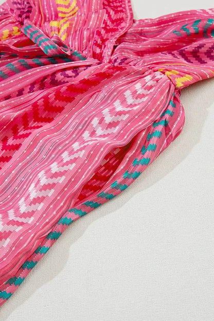 Printed Surplice Maxi Cami Dress - VILLA FASHION