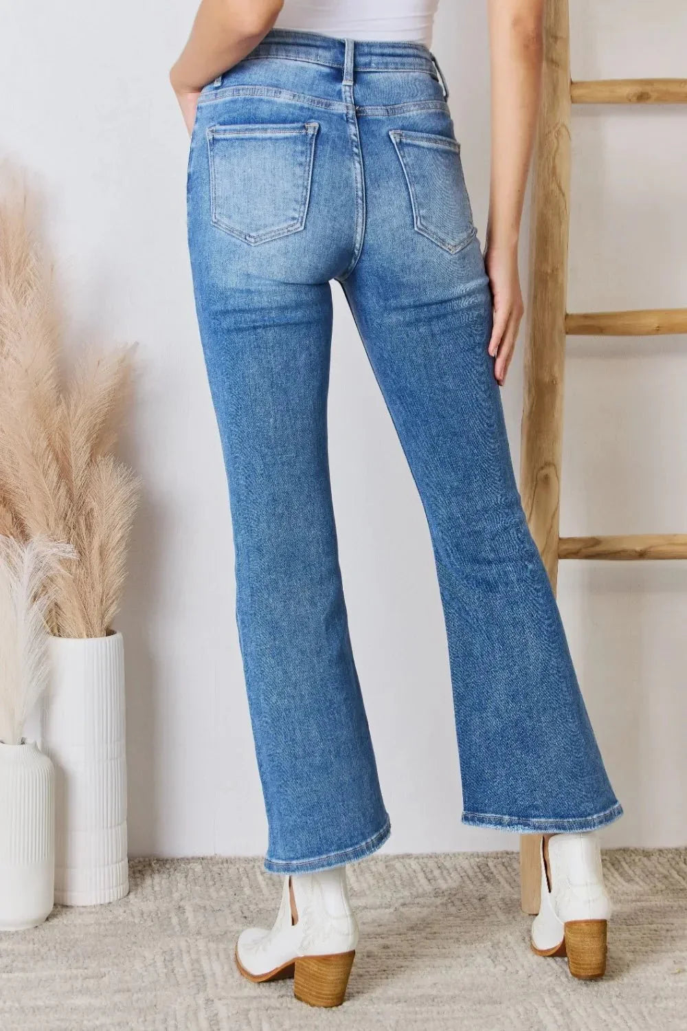 RISEN Full Size High Rise Ankle Flare Jeans - VILLA FASHION