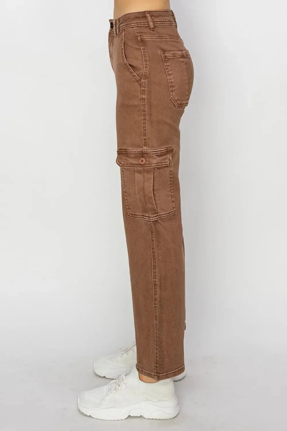 Risen Full Size High Rise Cargo Jeans - VILLA FASHION