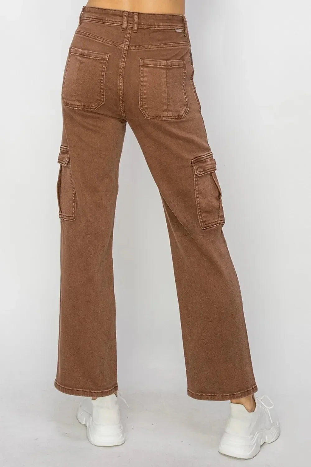 Risen Full Size High Rise Cargo Jeans - VILLA FASHION