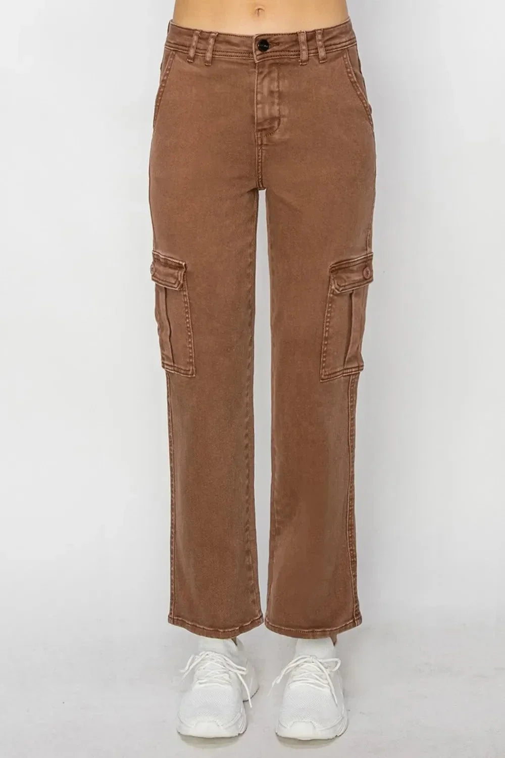 Risen Full Size High Rise Cargo Jeans - VILLA FASHION