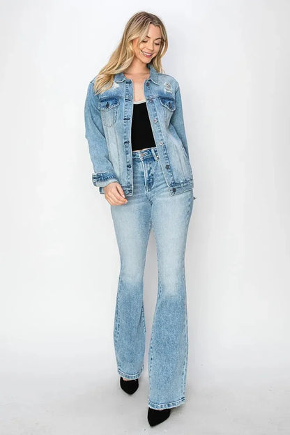 RISEN High Rise Bootcut Jeans - VILLA FASHION