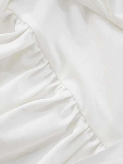 Ruched One - Shoulder Mini Dress - VILLA FASHION