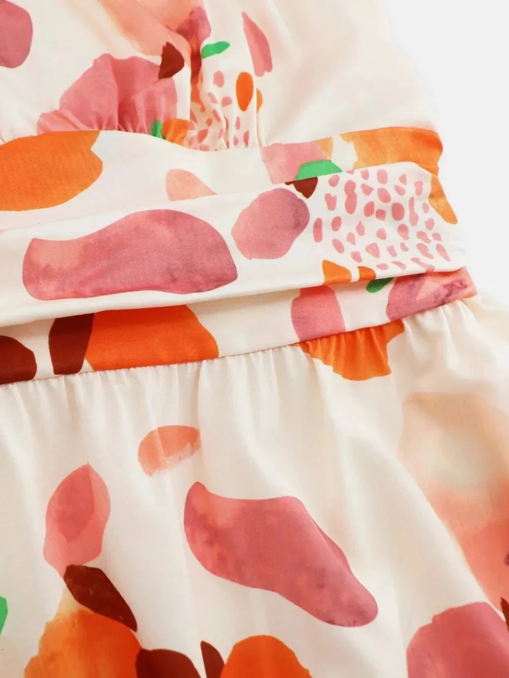 Ruched Printed Halter Neck Dress - VILLA FASHION