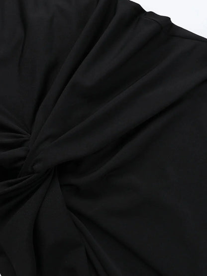 Ruched Slit Cap Sleeve Maxi Dress - VILLA FASHION