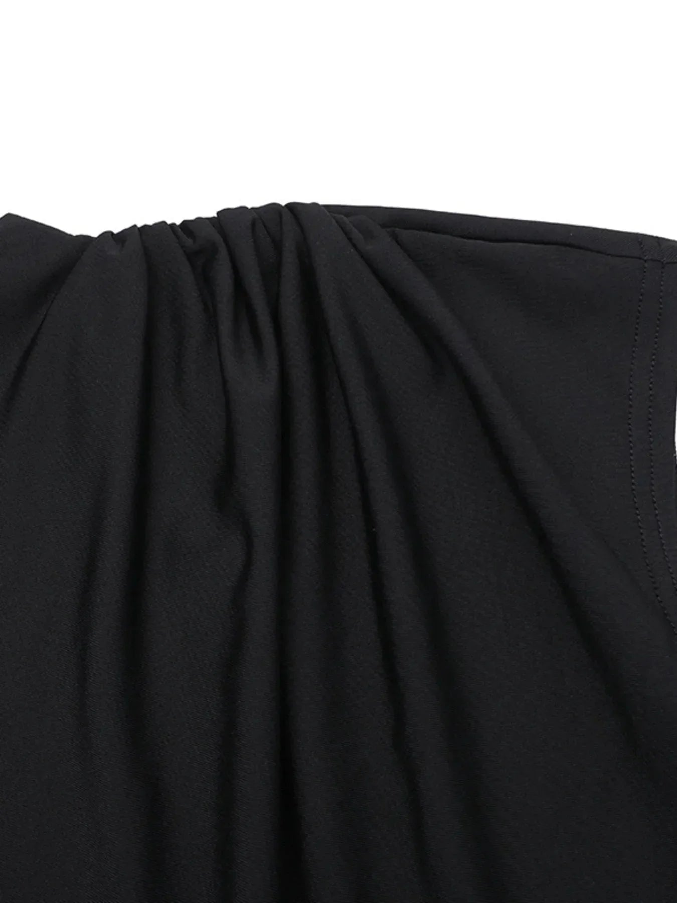 Ruched Slit Cap Sleeve Maxi Dress - VILLA FASHION