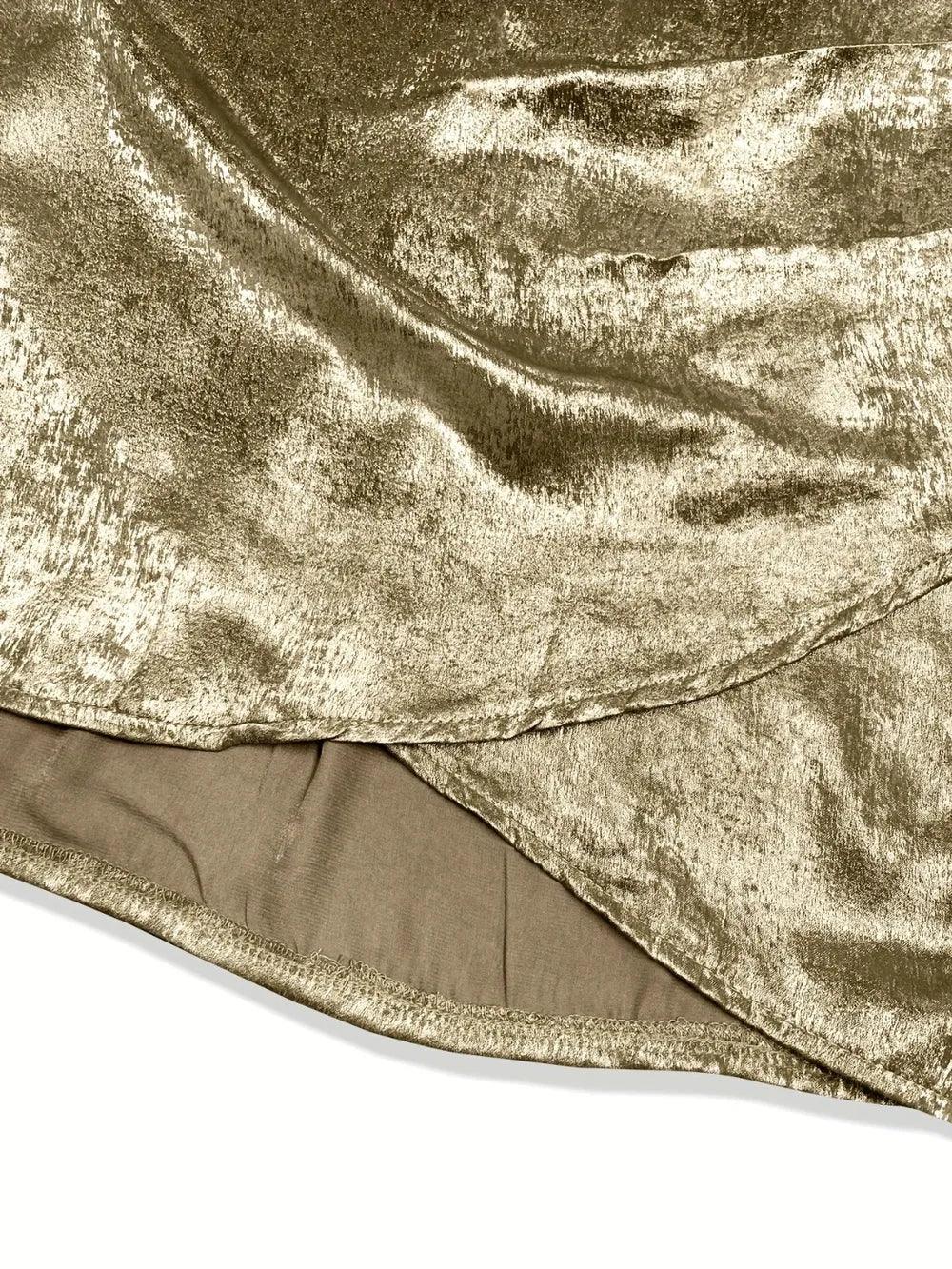 Ruched Surplice Sleeveless Mini Dress - VILLA FASHION