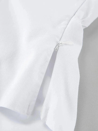 Ruffled V - Neck Maxi Dress - VILLA FASHION