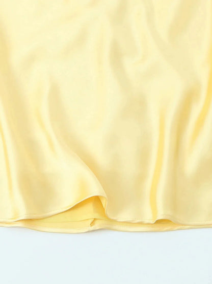 Satin V - Neck Cami Dress - VILLA FASHION