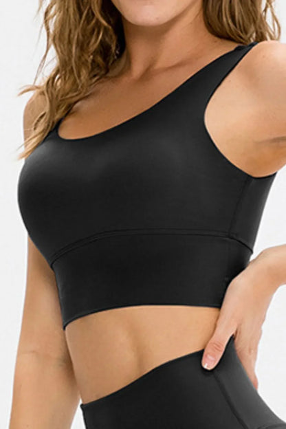 Scoop Neck Long Sports Bra - VILLA FASHION