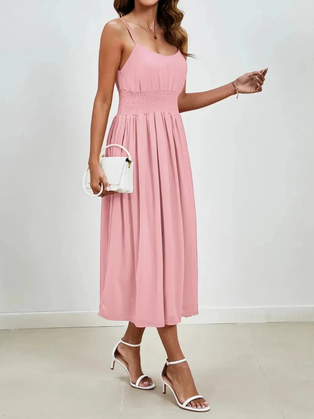 Scoop Neck Midi Cami Dress - VILLA FASHION