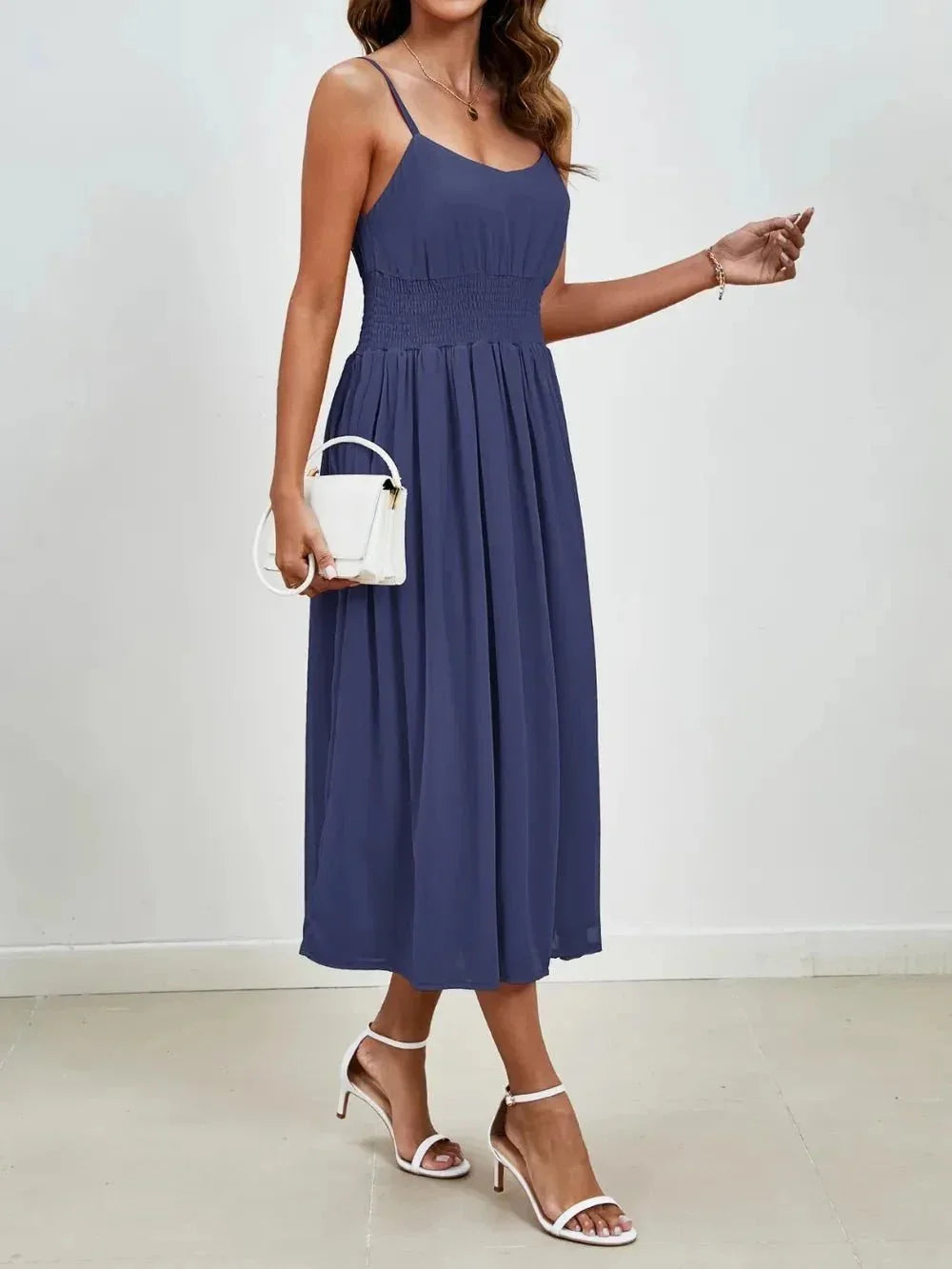 Scoop Neck Midi Cami Dress - VILLA FASHION
