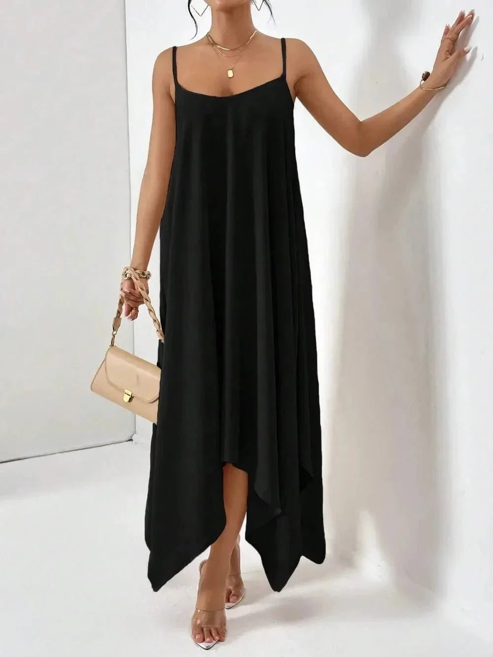 Scoop Neck Midi Cami Dress - VILLA FASHION