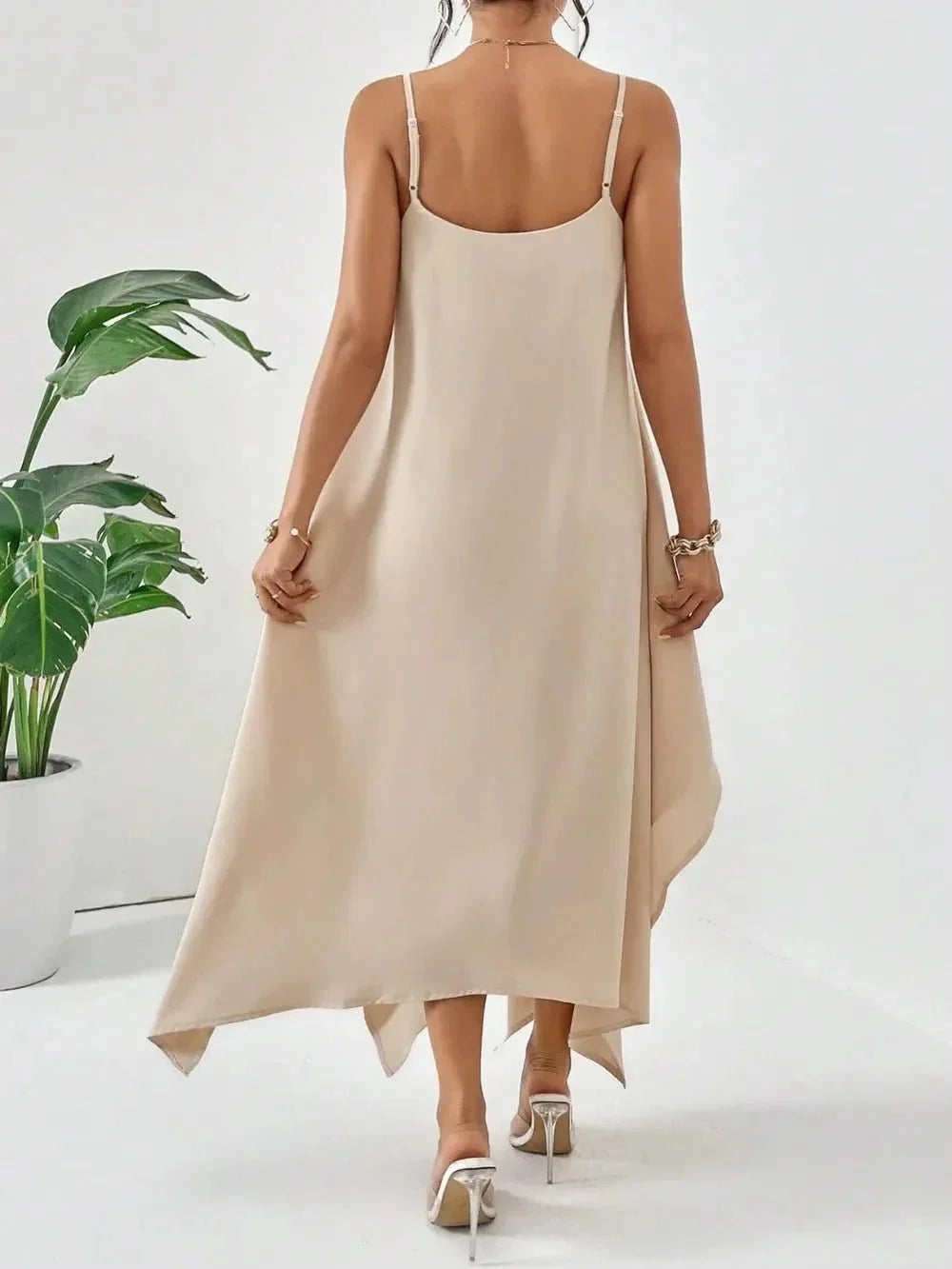 Scoop Neck Midi Cami Dress - VILLA FASHION
