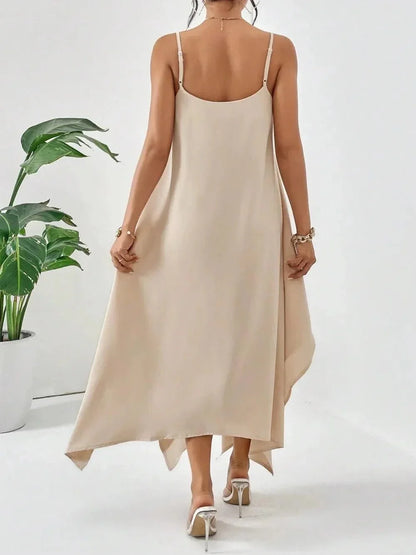 Scoop Neck Midi Cami Dress - VILLA FASHION