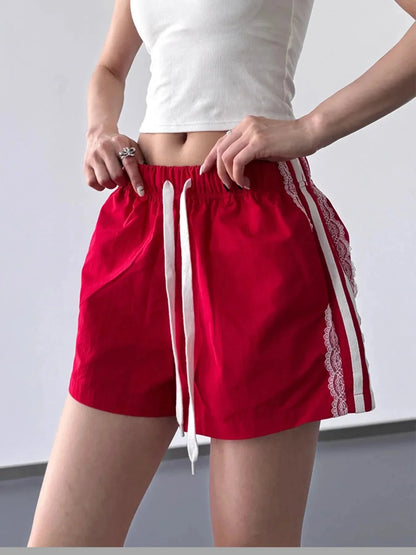 Side Stripe Drawstring Shorts - VILLA FASHION