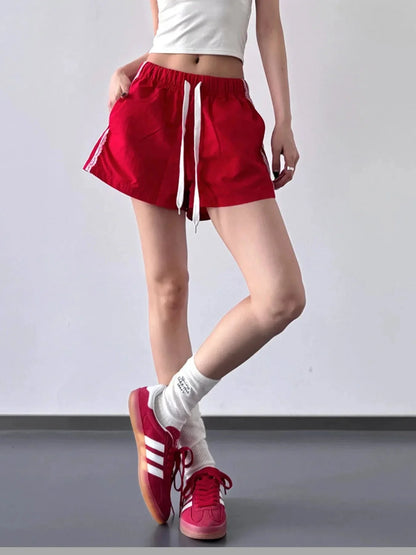 Side Stripe Drawstring Shorts - VILLA FASHION