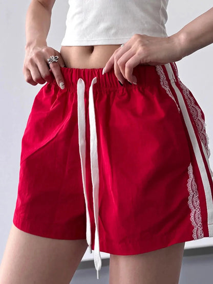 Side Stripe Drawstring Shorts - VILLA FASHION