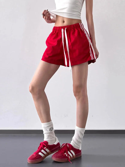 Side Stripe Drawstring Shorts - VILLA FASHION
