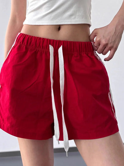 Side Stripe Drawstring Shorts - VILLA FASHION