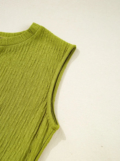 Sleeveless Ribbed Bodycon Dress - VILLA FASHION