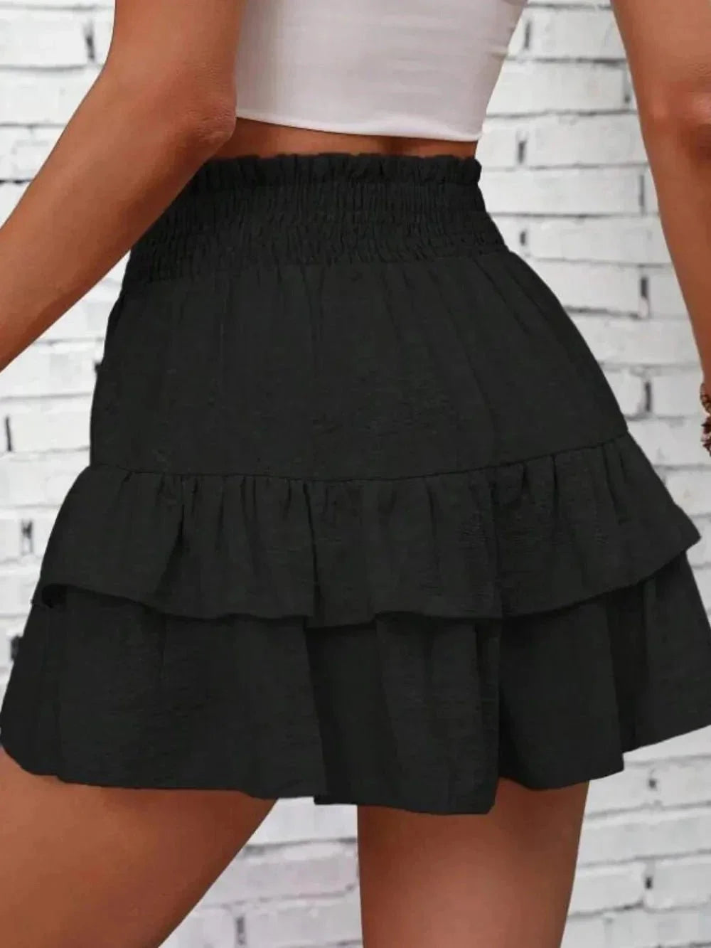 Smocked Layered Shorts - VILLA FASHION