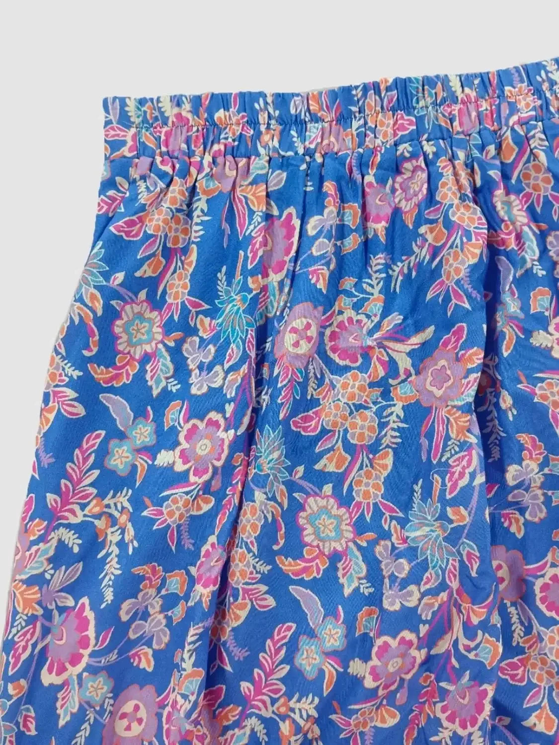 Smocked Off - Shoulder Printed Top and Skirt Set - VILLA FASHION