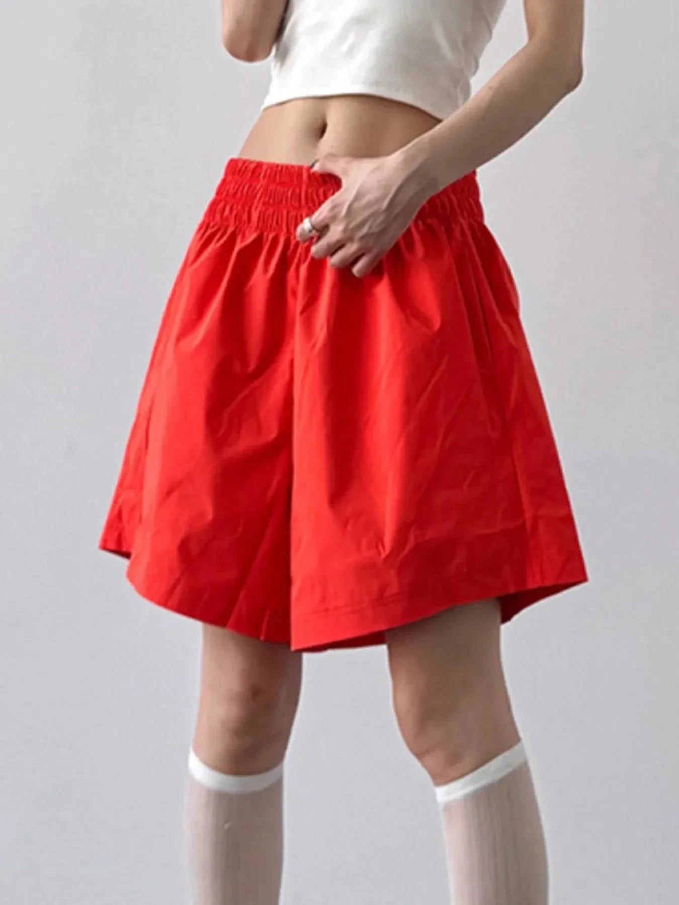 Smocked Wide - Leg Shorts - VILLA FASHION