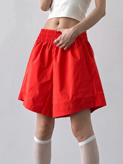 Smocked Wide - Leg Shorts - VILLA FASHION