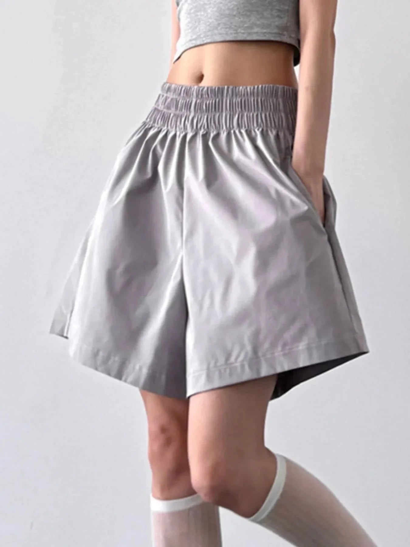 Smocked Wide - Leg Shorts - VILLA FASHION