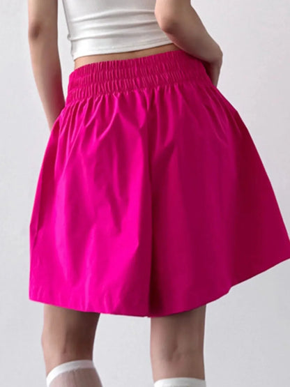 Smocked Wide - Leg Shorts - VILLA FASHION