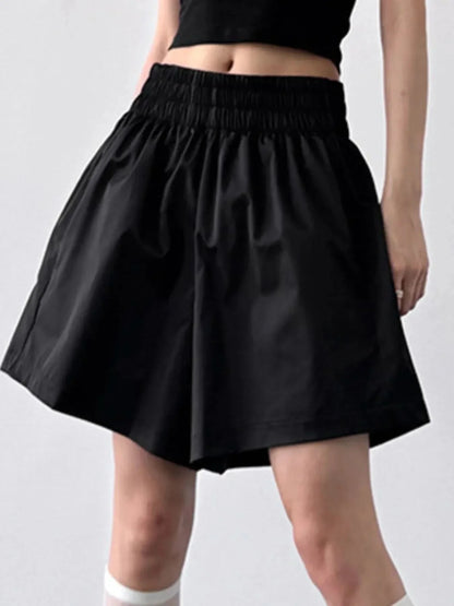 Smocked Wide - Leg Shorts - VILLA FASHION