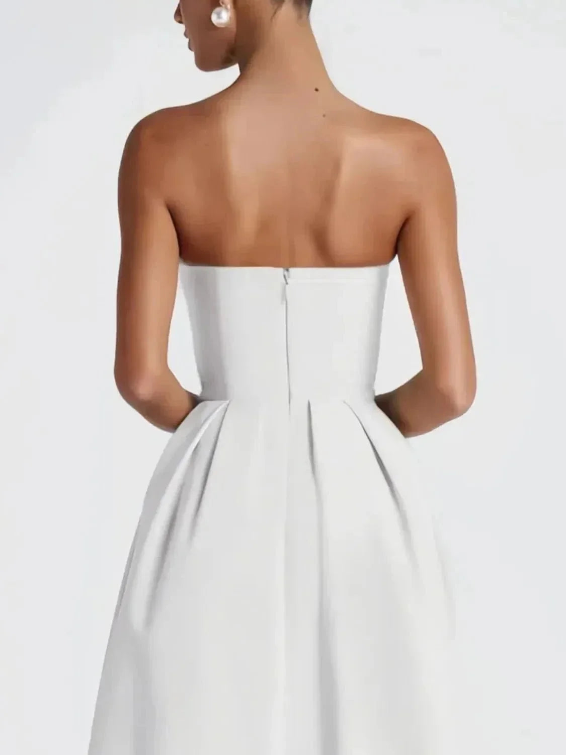 Solid Color Tube Midi Dress - VILLA FASHION