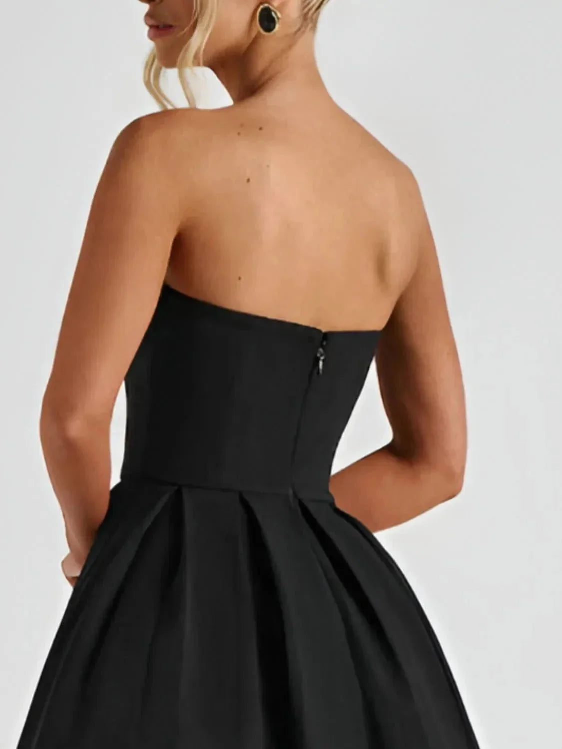 Solid Color Tube Midi Dress - VILLA FASHION