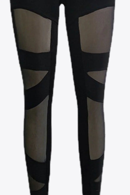 Spliced Mesh Leggings - VILLA FASHION