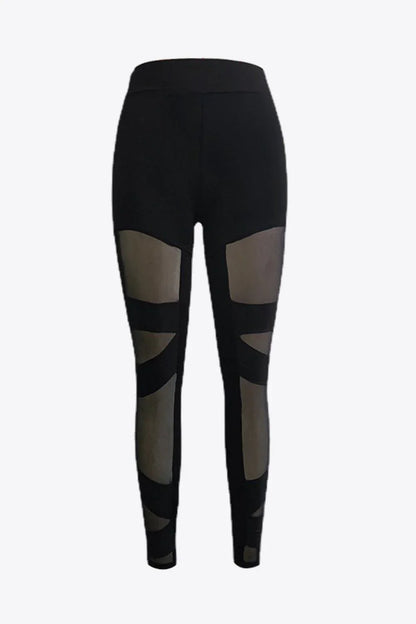 Spliced Mesh Leggings - VILLA FASHION